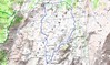 Carte du Cuscionu avec le parcours de la boucle Bucchinera - Croce - Frauletu - Bucchinera