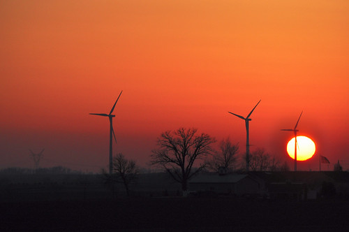 sunset usa green nature landscape illinois energy wind dusk farm electricity agriculture resource windfarm