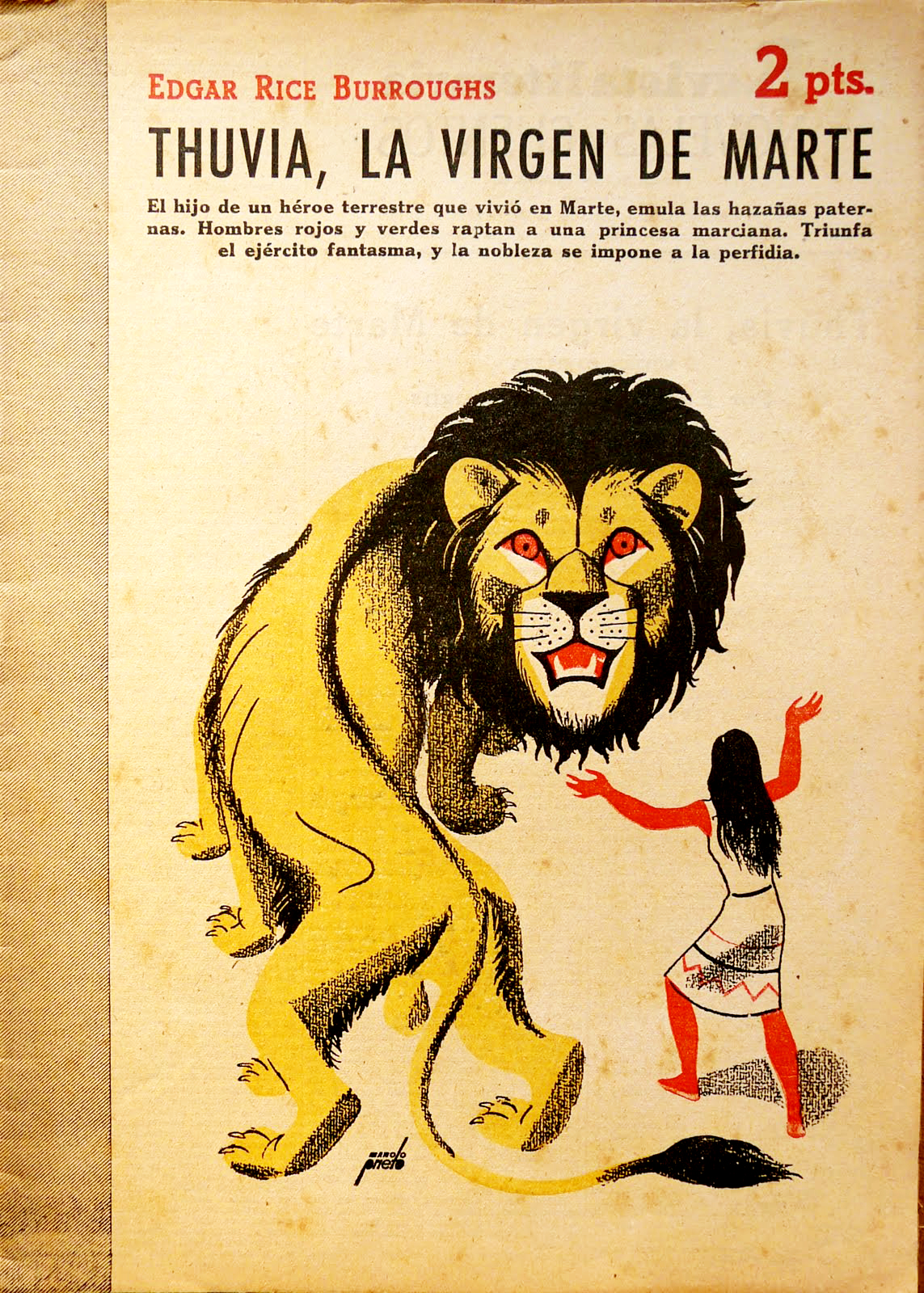 Manolo Pireto - Illustration for Edgar Rice Burroughs "Thuvia, Maid of Mars" (1949 Spanish Edition)