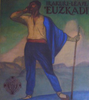"Irakuri-Léase 'Euzkadi'". Óleo / cartulina encolada a lienzo. 128 x 118 cm.