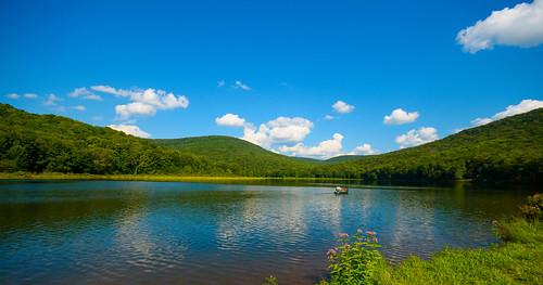 blue sky lake ny newyork green nature forest unitedstates upstate backpacking catskills margaretville alderlake