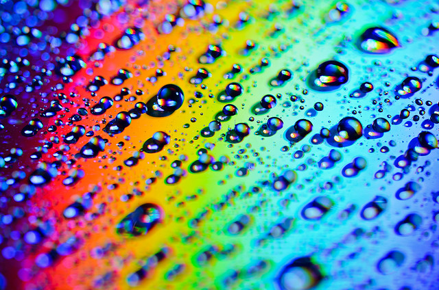 rainbow water droplets color perception