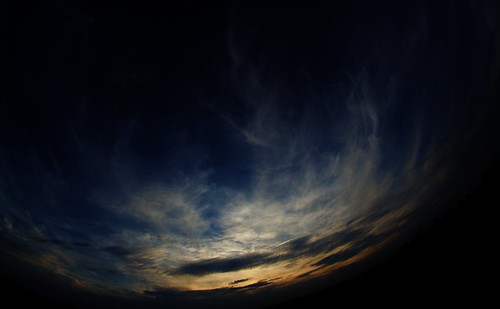 sunset sky clouds dusk grain fisheye sphere noise