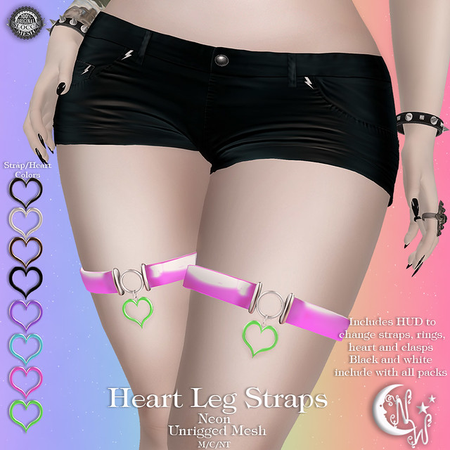 *NW* Heart Leg Strap - Neon