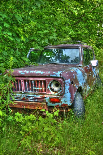 auto blue field canon rust rusty scout international abandon vehicle hdr ih internationalharvester photomatix t2i