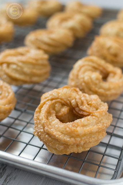 crullers after frying without glaze