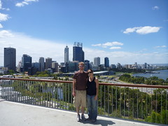 Kristen and Ryan and the Perth skyline