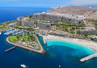 Playa de Anfi del Mar.Fotos Aéreas "Costa turística de Mogán" Gran Canaria Islas Canarias