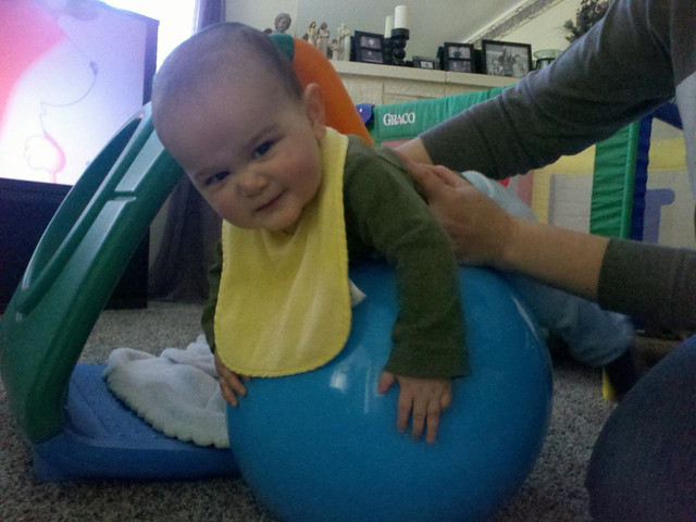 Vinny on the Ball at daycare