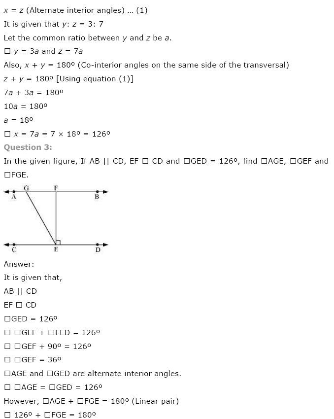 NCERT Solutions For Class 9 Maths Solutions Chapter 6 Lines and Angles PDF Download