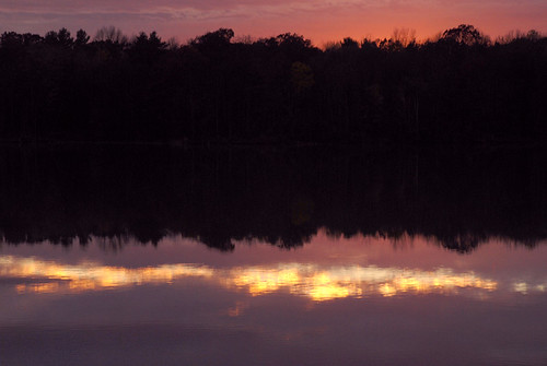 autumn sunset water reflections vermont deadcreek
