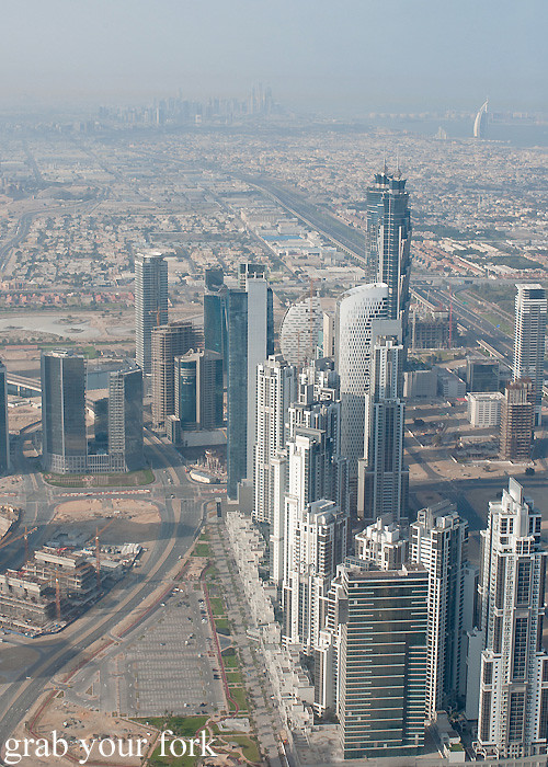 View of Dubai from Burj Khalifa including Burj Al Arab