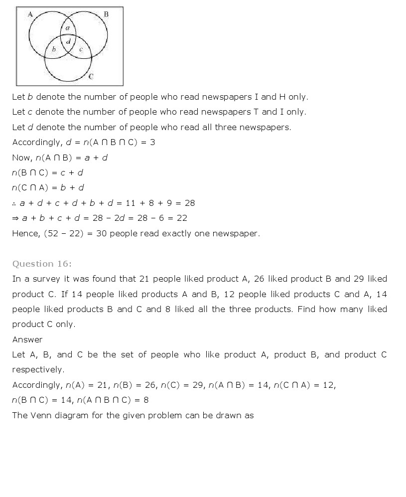 NCERT Solutions for Class 11 Maths Chapter 1 - Sets