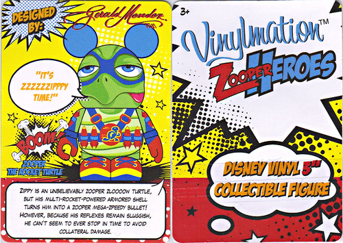 Vinylmation ZOOPER HEROES :: 'ZIPPY THE ROCKET TURTLE' - DISNEY VINYL 3" // ..card ((  2013 ))
