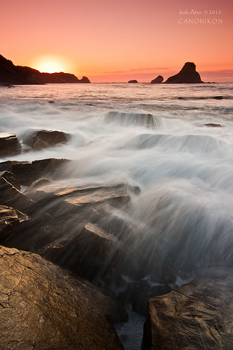 sunset red sea seascape rocks waves hendaye loia canonikos