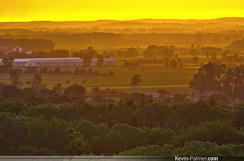 trees sunset red summer orange green june yellow wisconsin barn golden evening haze view pentax farm hills fields palmyra hdr kx kettlemoraine baldknob dal55300mmf458