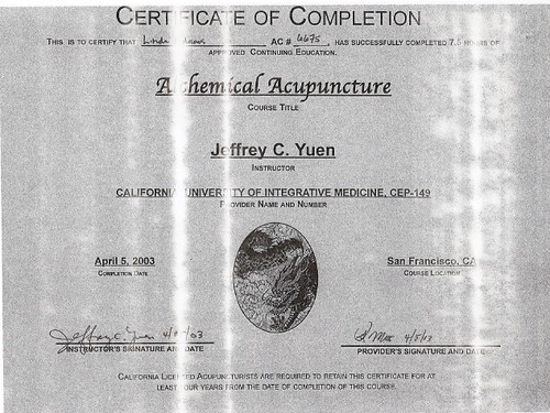 Alchemical Acupuncture Certificate