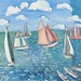 Elmyr de Hory, 'Regatta,' in the style of Raoul Dufy, ca. 1974, oil on canvas. Collection of Mark Forgy, Photo by Robert Fogt