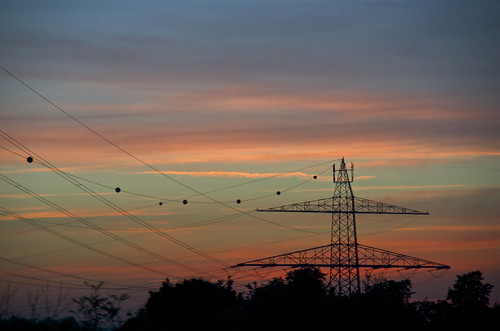 sunset silhouette backlight driveby explore powerlines electricity pylons ludwigshafen powerpoles 5f