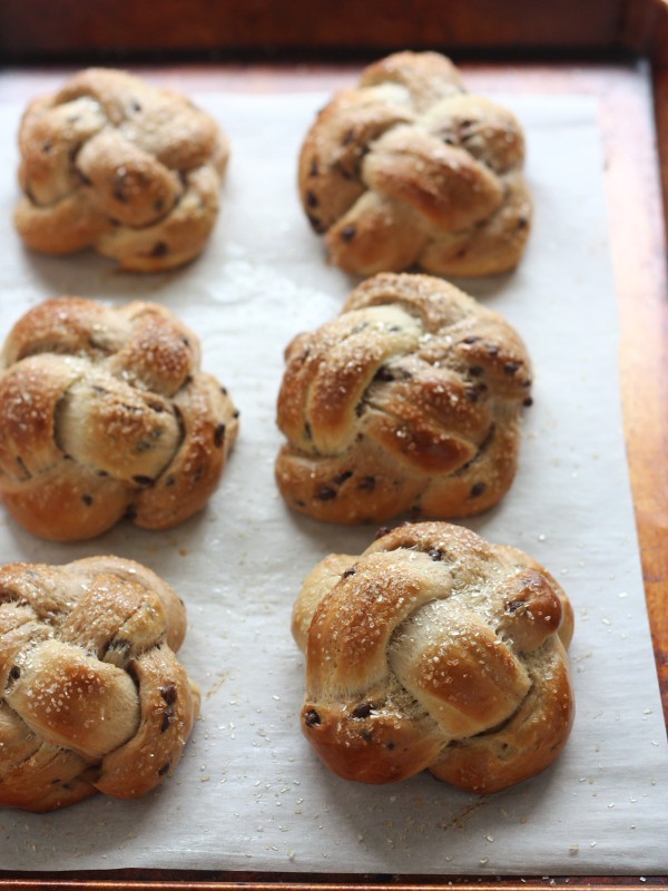Mini Chocolate Chip Challah Buns from completelydelicious.com