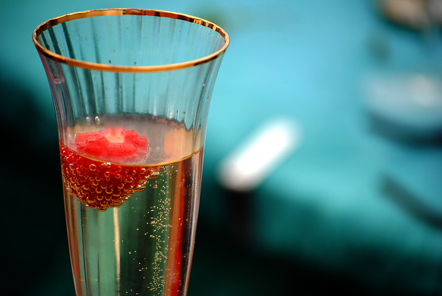 Strawberry and sparkling wine