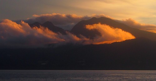 light sun water clouds sunrise islands pacific solomonislands