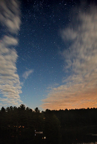 trees night clouds stars newhampshire wakefield stumppond