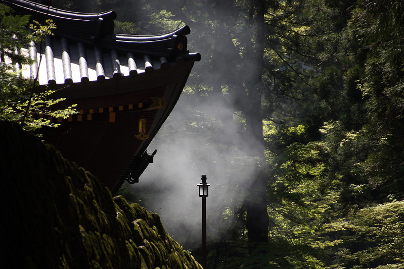 smoke coming out of a temple