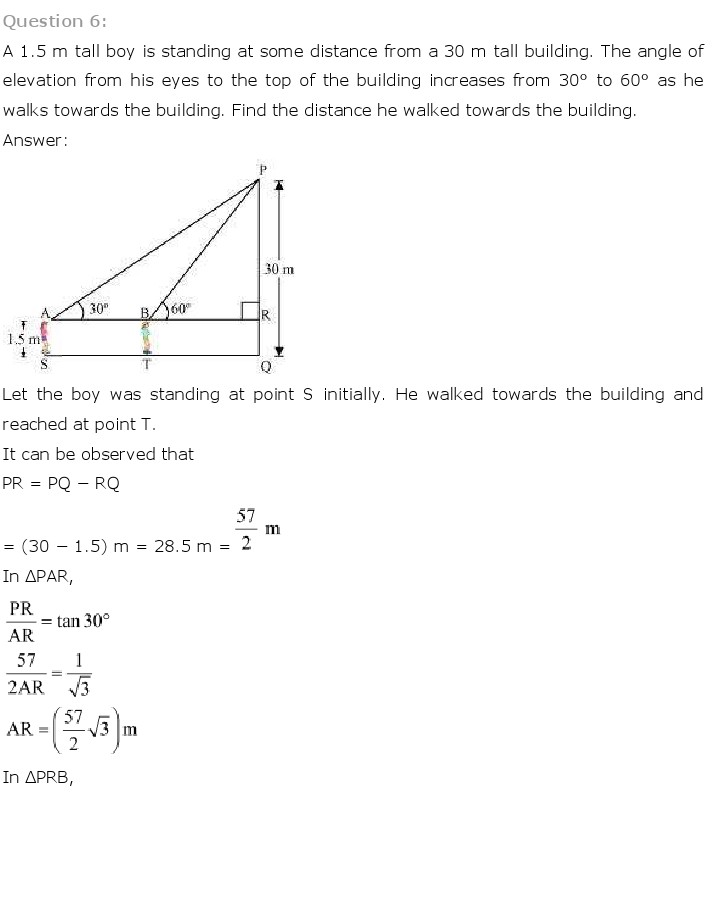 NCERT Solutions For Class 10 Maths Chapter 9 Some Applications of Trigonometry PDF Download freehomedelivery.net