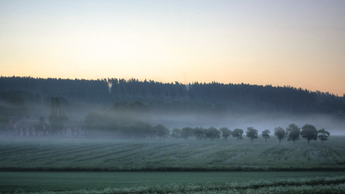 house fog sunrise sweden fields dalarna hdr fors avesta dalarnacounty