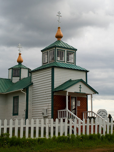 church alaska cross russia dome onion russian peninsula orthodox kenai ninilchik