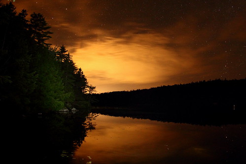 lake night fire pond maine toddy