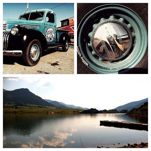 blue lake mountains reflection chevrolet collage barn truck vintage square fishing dock sand colorado aqua view turquoise chevy squareformat palette picstitch iphoneography instagramapp uploaded:by=instagram foursquare:venue=4c75545866be6dcbd215c00f