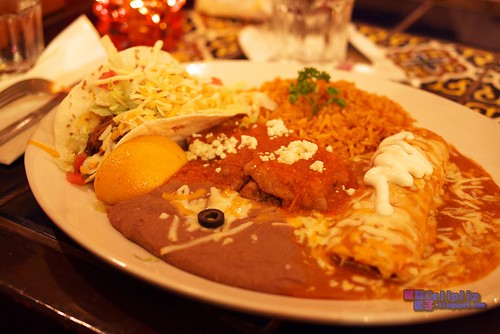 Chile Relleno, Chicken Enchiladas, beef taco