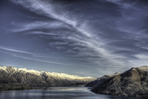 blue newzealand sky mountains clouds day snowcapped nz queenstown lakewakatipu theremarkables cecilpeak pwpartlycloudy
