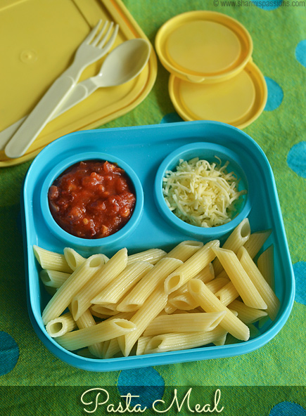 Pasta with Homemade Pasta Sauce - Kids Lunch Box Idea 34 - Sharmis Passions