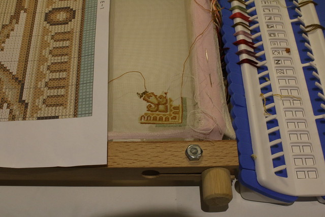 Miniature Needlepoint rug - WIP