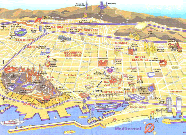 Mapa Turistico de Barcelona
