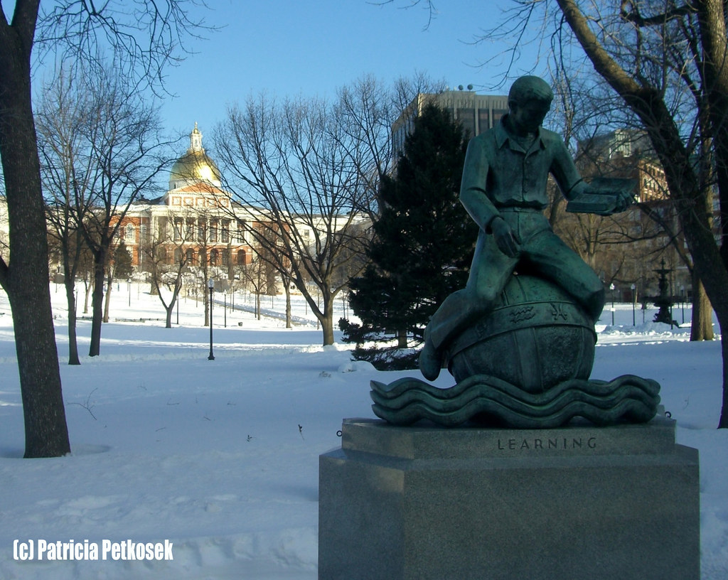 Boston Common with Dome and Learning statue