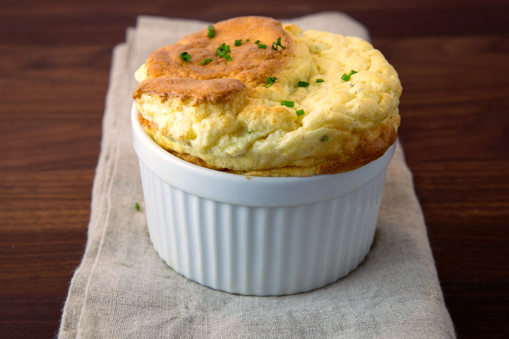 Roasted Cauliflower and Goat Cheese Soufflés