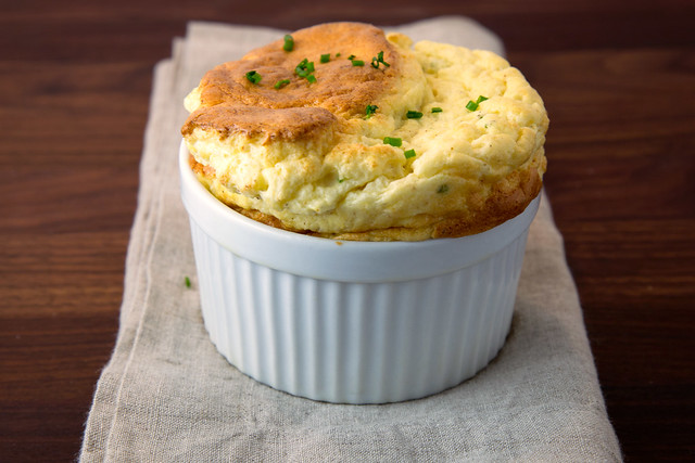 Goat Cheese and Roasted Cauliflower Souffles