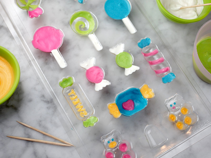 Painting candy molds