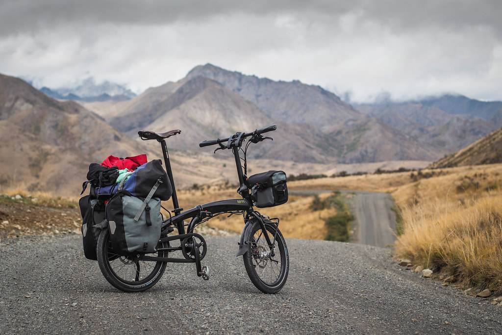 The Tern Verge S27h 20-inch wheeled folding bike on the Molesworth Muster Trail, New Zealand