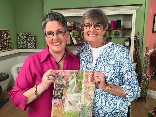 on the set of Quilting Arts TV