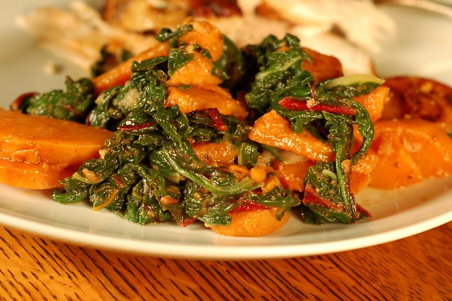 Sweet Potatoes & Winter Greens by Eve Fox, Garden of Eating blog