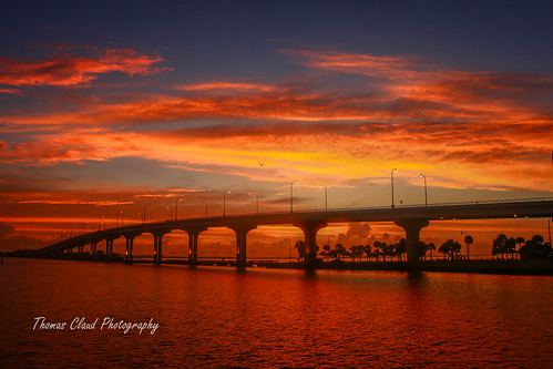 morning bridge sky usa sun seascape water clouds sunrise outside outdoors dawn florida cloudy causeway indianriver jensenbeach jensenbeachcauseway