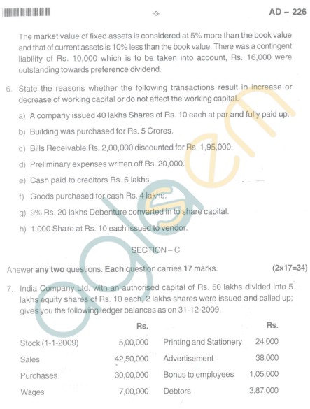 Bangalore University Question Paper Oct 2012 III Year BBM - Business Management Advanced Financial Accounting