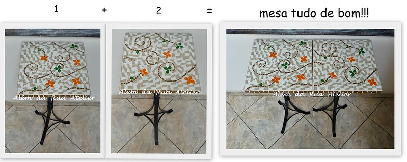 Mesas de mosaico para espaços pequenos