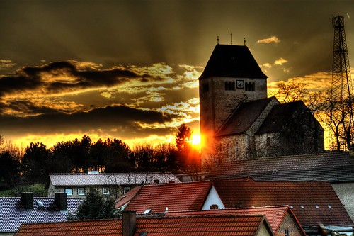 sunset church kirche