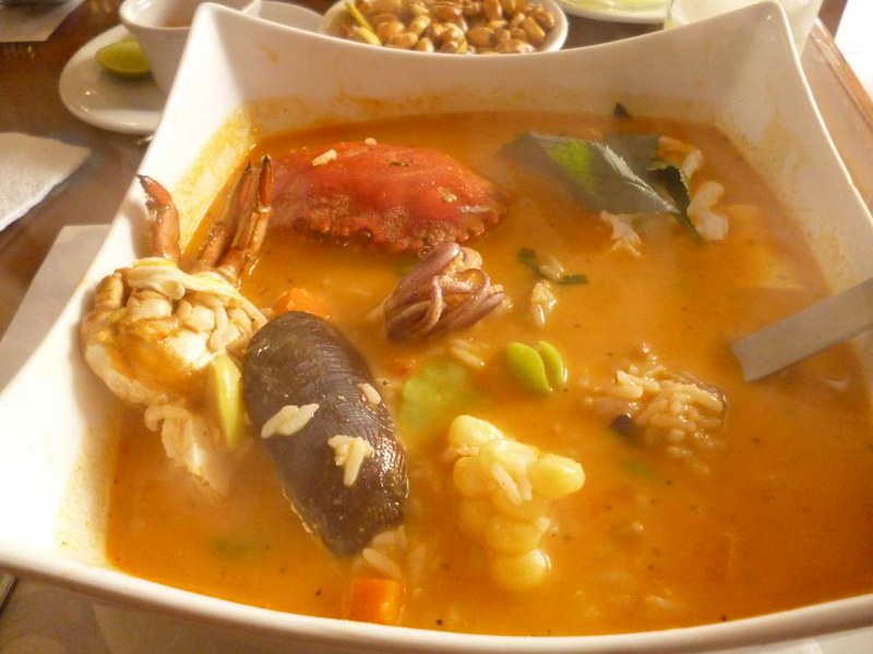 Seafood soup of the house in Lima